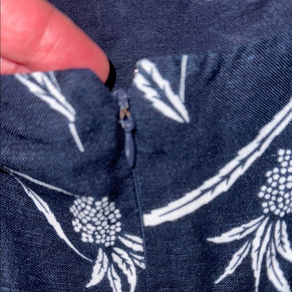 Ann Taylor Factory White and Blue Jumpsuit with Palazzo Style 125 - Picture 9 of 11